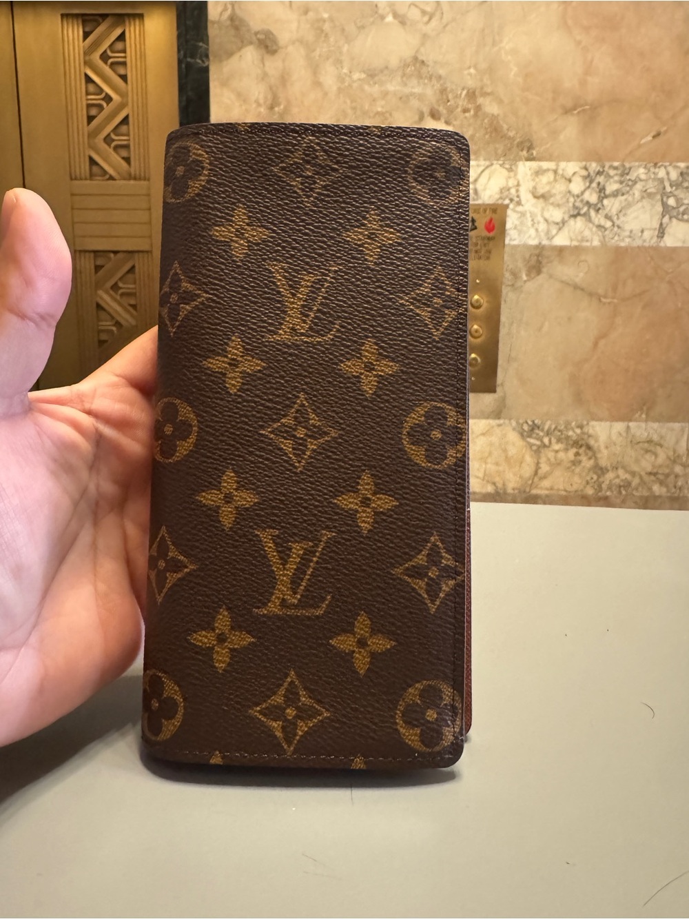 Louis Vuitton Monogram Canvas Brown & Gold Leather Wallet